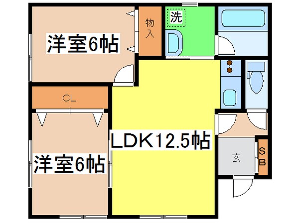 コーポリーフの物件間取画像